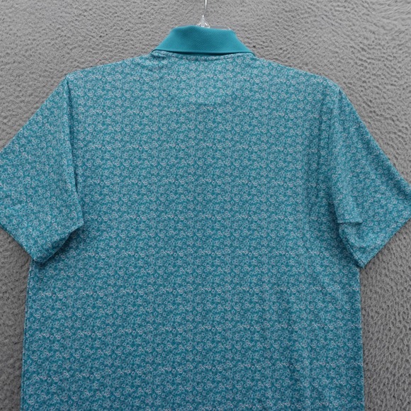 Walter Hagen Performance 11 Golf Polo‎ Small Turquoise Blue Floral Men NEW - Picture 4 of 11